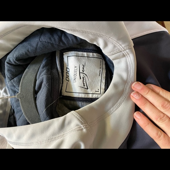 lorna jane crossfire hoodie grey white hoodie with zipper pockets - Picture 7 of 8
